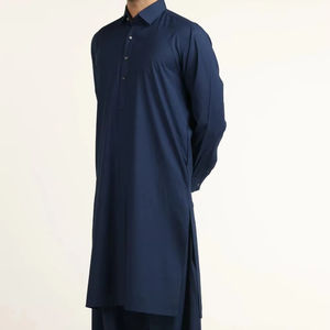 <b>Men's</b> Casual Royal Blue Salwar Kameez Set New Fashionable Pakistani <b>Indian</b> Islamic Cotton <b>Clothes</b> Breathable Design Side Pockets - Product Image 1