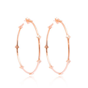 เสน่ห์น้อยที่สุด CZ ดาวหิน925เงินสเตอร์ลิงต่างหูดีไซน์แบบห่วงทำมือเครื่องประดับชั้นดี - Product Image 1