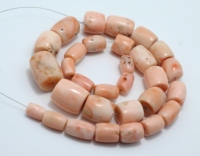 Perles en forme de tube lisse de corail japonais en peau d'ange rose Perles de pierres précieuses de corail japonais naturel 14 pouces