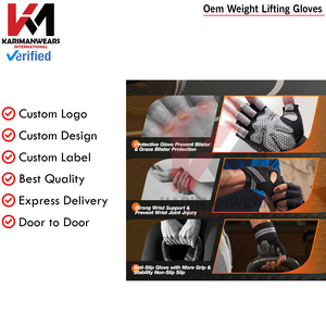 Guantes de Levantamiento de Pesas de Nuevo Diseño 2025, Fabricantes de Guantes de Medio Dedo para Entrenamiento en Gimnasio, Guantes Cómodos para Levantamiento de Pesas - Product Image 6