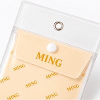 Pochette d'emballage pour extensions capillaires en PVC transparent avec logo personnalisé, bouton-pression, pour rangement de perruques, étanche, avec trou de suspension