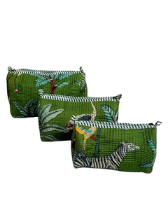 Handmade Eco-Friendly <b>Quilted</b> Cotton for Pouch with Zipper Closure | Premium Finish Reusable Cosmetic <b>Bag</b> - Product Image 2