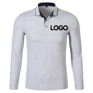 Polo de algodón de cuerpo entero para hombre con logotipo de diseño personalizado, ropa deportiva de manga larga, peso de tela de 180 gramos para golf - Product Image 5