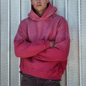 Sudaderas con capucha de gran tamaño lisas con logotipo personalizado con cremallera unisex sudaderas con capucha de peso pesado lisas lavado ácido de alta calidad para hombre - Product Image 5