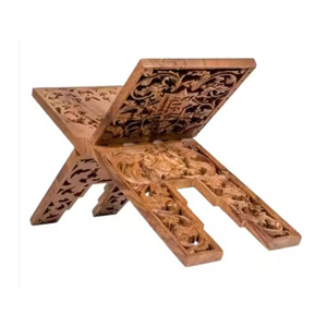 Soporte de libro hecho a mano Vintage de madera tallada Eid Quran soporte de libro plegable organizador de Libro de Oración musulmán estantería - Product Image 2