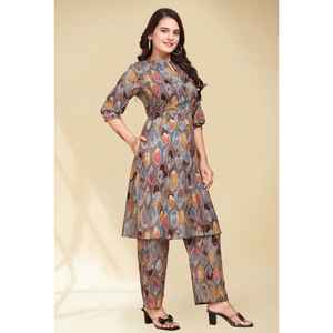 Nuevo lanzamiento Premium Heavy Rayon Aline Kurta Plazo Pair Ropa informal moderna para fiesta - Product Image 1