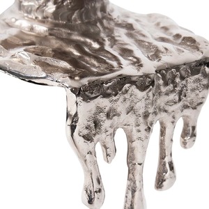 Elegante Jarrón Redondo de Latón Plateado con Textura de Fusión de Diseño para Decoración de Sala de Estar, Dormitorio y Estilo Festivo, de la India - Product Image 3