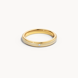 Anillo de Boda Geométrico Solitario con Baño de Rodio y Zirconia - Product Image 6