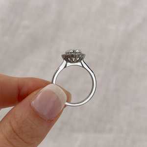 2.70tcw Round Lab <b>Diamond</b> Vintage Halo Engagement <b>Ring</b> IGI Certified DEF VVSVS <b>Diamond</b> <b>Rings</b> - Product Image 4