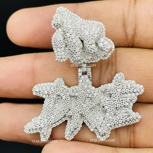 VVS Moissanite Letter Pendant, 925 Sterling Silver Iced Out VVS Moissanite Custom Pendant, Iced out VVS Moissanite Pendant - Product Image 3