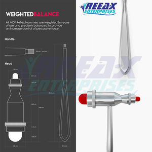 REEAX ENTERPRISES Martillo reflejo neurológico con mango de Punta puntiaguda Base de instrumento de Neurocirugía quirúrgica - Product Image 3