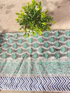 Magnifique châle long pour femme imprimé à la main, sarong en coton Sanganeri, dupatta décoratif floral fait main, style plage indien - Product Image 4