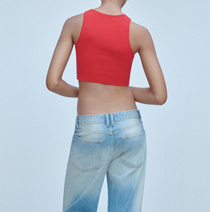 Top corto de alta calidad para mujer, Tops cortos transpirables ajustados de secado rápido de malla para mujer, Camiseta corta de malla a la moda - Product Image 3