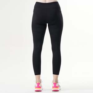 Leggings de sport décontractés noirs taille haute Sassy, taille XL, respirants et extensibles, en tissu tricoté sans couture et à motifs en spandex - Product Image 2