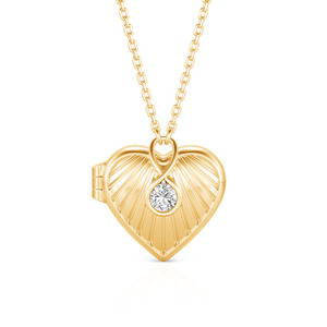 Jeulia Custom Engraved Infinity Heart Photo <b>Locket</b> with Birthstone Perfect Gift - Product Image 2