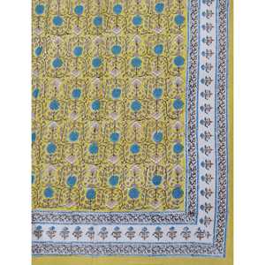 Hand Block Printed 100% Cotton King Size Double Bedsheet with Pillow Cover Floral Pattern <b>Comforter</b> <b>Set</b> 3-Piece <b>Set</b> for Home Use - Product Image 2