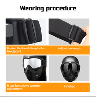Casque tactique de paintball intégral réglable avec masque de protection amovible pour moto et écran de protection