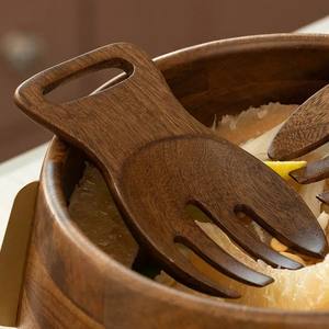 Ensemble de bol en bois élégant fait à la main classique sans danger pour les aliments Technique polie personnalisable pour les fêtes Snacks de table servant - Product Image 4