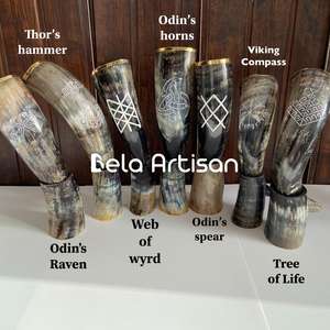 Tazas de Cuerno Rústicas Hechas a Mano, Clásicas y Ecológicas, con Pajita, Artesanía Natural, para Coleccionistas, Eventos, Grabado Personalizado, Bebidas Históricas - Product Image 5