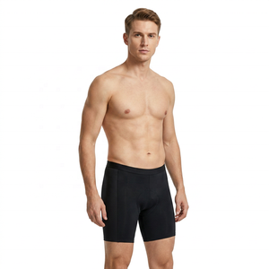 Shorts de cyclisme ajustés noirs pour hommes, matière en spandex et nylon respirante pour adultes - Product Image 2