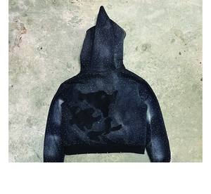 Sudadera con Capucha Unisex de Invierno con Pedrería Brillante, Estilo Urbano, Diseño OEM de Lujo, Felpa de Algodón con Cristales, Personalizable - Product Image 6