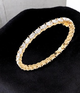 Bracelet Tennis Ovale Diamants de Laboratoire Or Rose 14K 18K Bijoux de Mariée Parfait pour les Mariages Fêtes Beau Cadeau pour Elle - Product Image 3