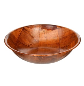 Ensaladera de madera tejida, 10 pulgadas, marrón - Product Image 1