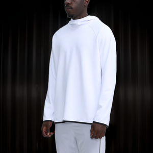 Men's <b>Black</b> Sports Hoodie <b>Long</b> <b>Sleeved</b> Standing Neck With Loose Fitting Running Training Fitness Autumn Quick Dry Hoodies - Product Image 2