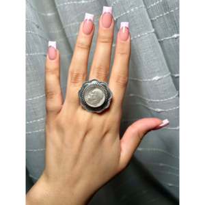 Jeff Largo <b>Adjustable</b> Sterling Silver <b>Ring</b> Gift with Bezel Setting Inlay - Product Image 6