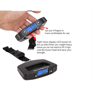 50kg Portable LED Display Digital Luggage <b>Scale</b> Handheld <b>Electronic</b> Weighing Suitcase Travel Suitcase Balance Plastic Battery - Product Image 5