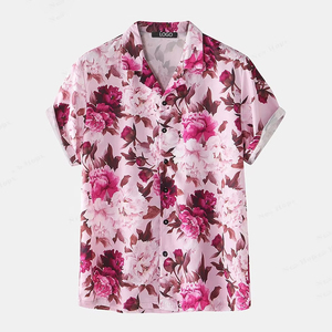 Vêtements de plage Shorts Costume Survêtement d'été Ensemble de shorts boutonnés T-shirt rayé Short à manches courtes et ensemble de t-shirts pour hommes - Product Image 6