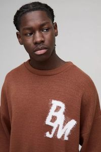 ชุดวอร์มทรงสั้นถักทรงบ็อกซี่ฟิตไซส์ใหญ่พิเศษสำหรับผู้ชาย - Product Image 3