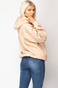 2025 Sudadera con capucha de gran tamaño para mujer tipo polar tela cómoda informal y ropa de calle estilo personalizado Impresión de logotipo servicio OEM - Product Image 5