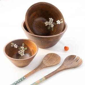 Bol à fruits en bois de manguier peint à la main, écologique, personnalisable, 8 pouces x 8 pouces x 4,0 pouces, passe au lave-vaisselle, léger, durable, pour les fêtes - Product Image 2