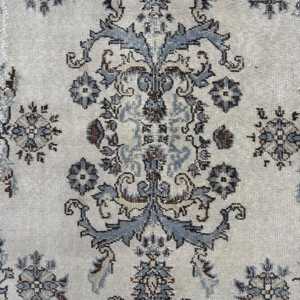 Alfombra Turca Vintage Grande de 5.7x9.8 pies, Alfombra Sólida Azul Gris - Product Image 3