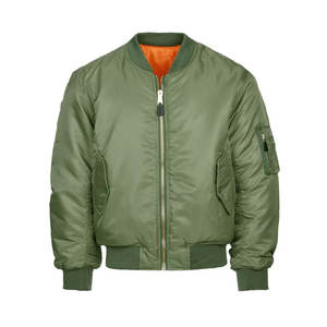 Chaqueta bomber acolchada de calle con puños acanalados chaqueta bomber informal ligera para hombre - Product Image 1