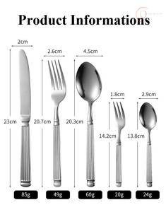 Ensemble de couverts en acier inoxydable de qualité supérieure avec cuillère, fourchette et couteau pour la maison et les fêtes |   Vaisselle Moderne Écologique pour la Table à Manger de la Cuisine - Product Image 5