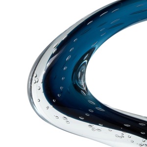 Superbe sculpture abstraite en verre bleu, objet de table moderne, ajoute une touche artistique contemporaine et un charme décoratif luxueux en provenance d'Inde - Product Image 4