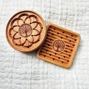 Porte-savon en bambou fait main de luxe pour lavabo de salle de bain, écologique, antidérapant, pour les salles de bain de spa, d'hôtel et de villégiature - Product Image 2