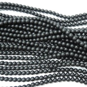 4mmナチュラルブラックオニキスマットスムースラウンドジェムストーンビーズストランドストリング卸売業者サプライヤージュエリー作りオンラインDIYアリババ