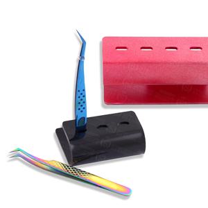 Ensemble de pinces à épiler de qualité supérieure pour les artistes en extensions de cils, support en acrylique transparent pour outils à cils et présentoir à pinces à épiler multi-emplacements - Product Image 1