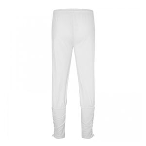 Pantalones deportivos de algodón 100% blancos para hombre, Pantalón recto en la cintura con cordón curvo, dobladillo con lazo, informal, ajuste relajado, ligero y transpirable - Product Image 6