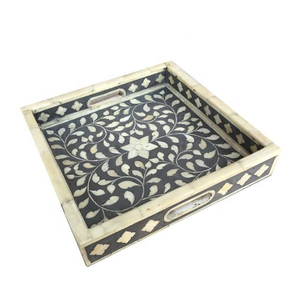 MDF แล็คเกอร์ให้บริการถาดแล็คเกอร์แม่ของมุกฝังถาดสี่เหลี่ยมผืนผ้า - Product Image 2