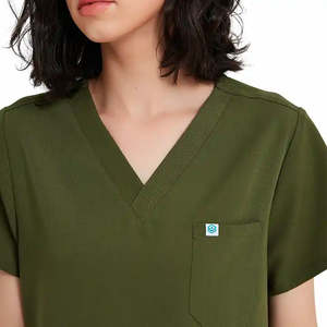 Traje médico unisex Uniforme de hospital Doctor Enfermera Conjunto de ropa de trabajo con bolsillos - Product Image 3