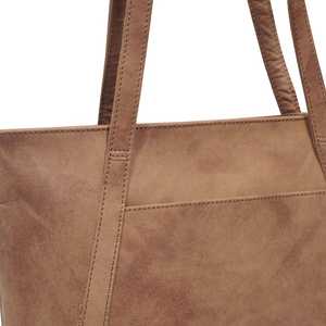 Premium Quality Distressed Look Full Grain Genuine Leather Tote <b>Bag</b> With <b>Long</b> Shoulder Handles Style Top Indian Supplier - Product Image 4