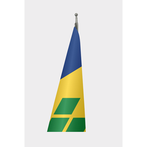 Bandera Oficial de San Vicente y las Granadinas para Interiores, Impresión Digital, Asta de Aluminio para Exhibición - Product Image 3