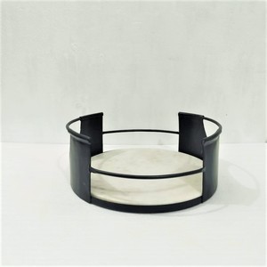 2024 Christmas Customized Design <b>Black</b> Marble Base <b>Serving</b> <b>Tray</b> with Iron Handle for Home & Restaurant Use - Product Image 4