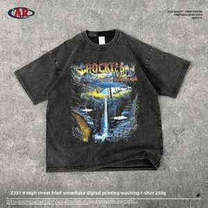 ENDOURABLE SPORTS Summer INS Camiseta de moda para hombre Serigrafía 100% Algodón Lona Manga corta Regular Fit Transpirable - Product Image 2