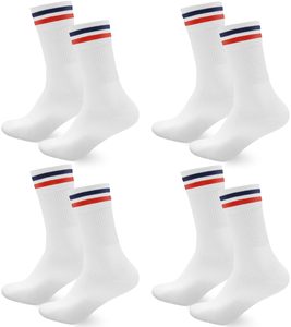 Calcetines de Algodón Tejido a Rayas para Hombre y Mujer <span class=keywords><strong>JINGOU</strong></span> 2026, ODM, Pares de Calcetines Deportivos para Tenis, Correr y Trabajar, Blancos y Negros - Product Image 1