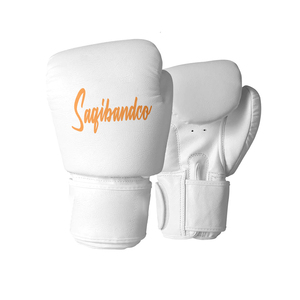 Gants blancs de Muay Thai, gants de boxe en cuir de haute qualité, gants d'entraînement et gants de kickboxing pour hommes - Product Image 4
